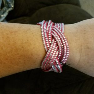 Red leather wrap